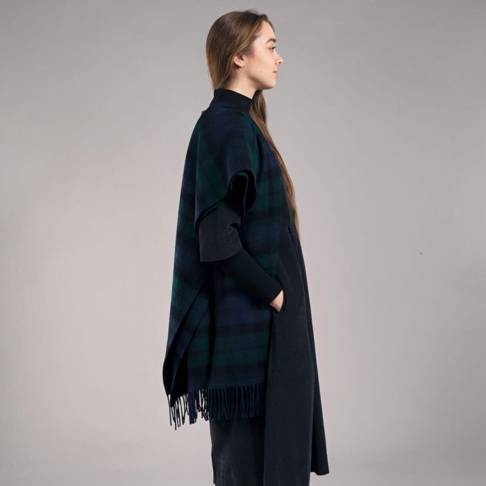 Lochcarron Of Scotland Bobbie Black Watch Modern Tartan Lambswool Stole