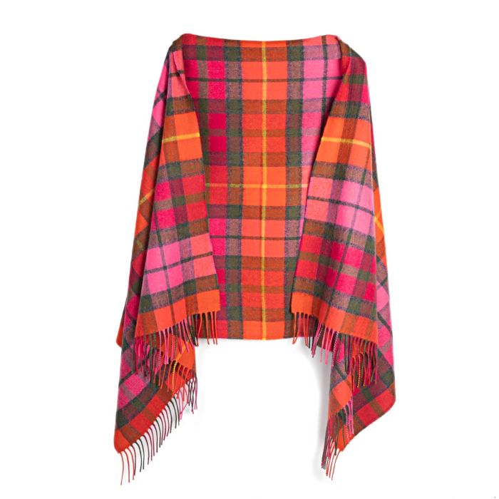 Lochcarron Of Scotland Bobbie Buchanan Rose Tartan Lambswool Stole