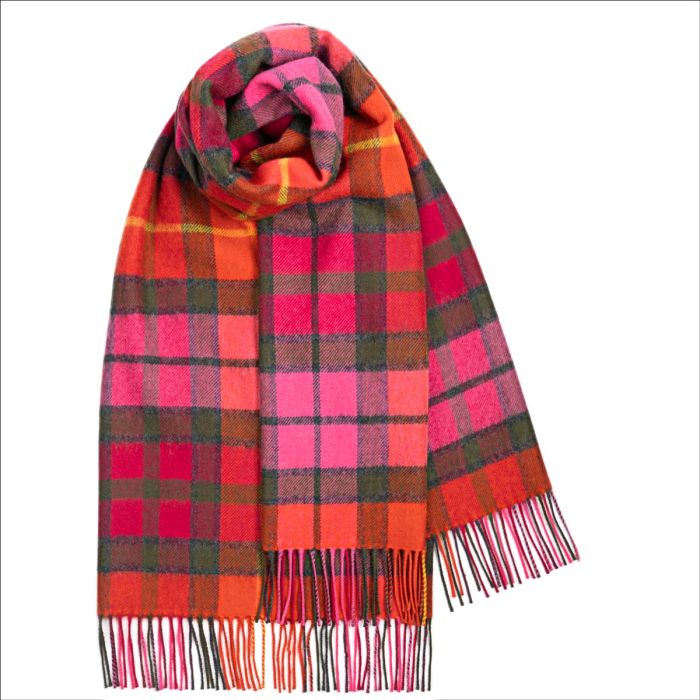 Lochcarron Of Scotland Bobbie Buchanan Rose Tartan Lambswool Stole