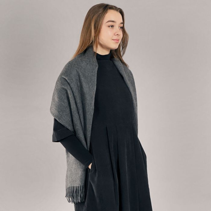 Lochcarron Of Scotland Bobbie Charcoal Lambswool Stole