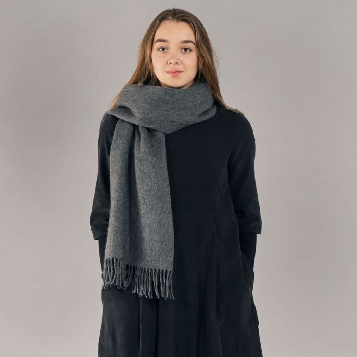 Lochcarron Of Scotland Bobbie Charcoal Lambswool Stole