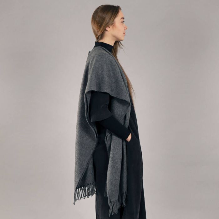 Lochcarron Of Scotland Bobbie Charcoal Lambswool Stole