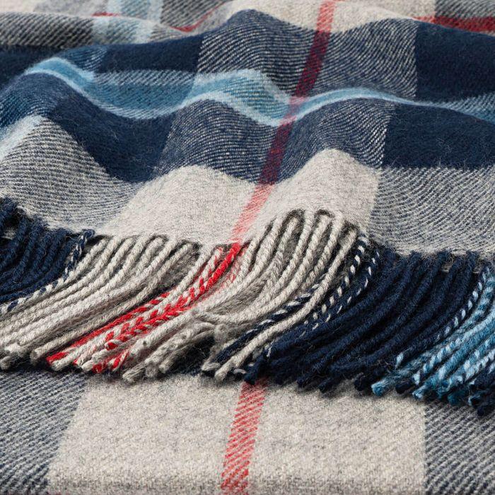 Lochcarron Of Scotland Bobbie Douglas Navy Tartan Lambswool Stole