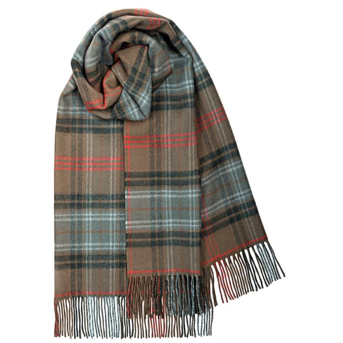 lochcarron of scotland Bobbie Lochcarron Hunting Weathered Tartan Lambswool Stole