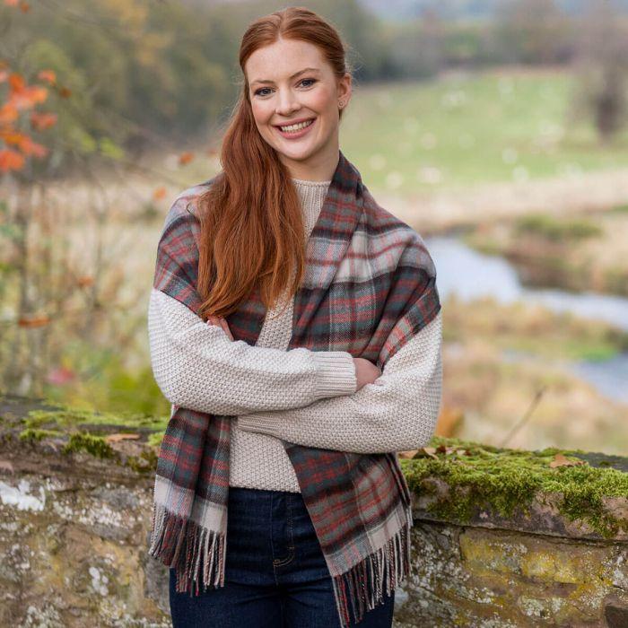 Lochcarron Of Scotland Bobbie MacDonald Dress Weathered Tartan Lambswool Stole