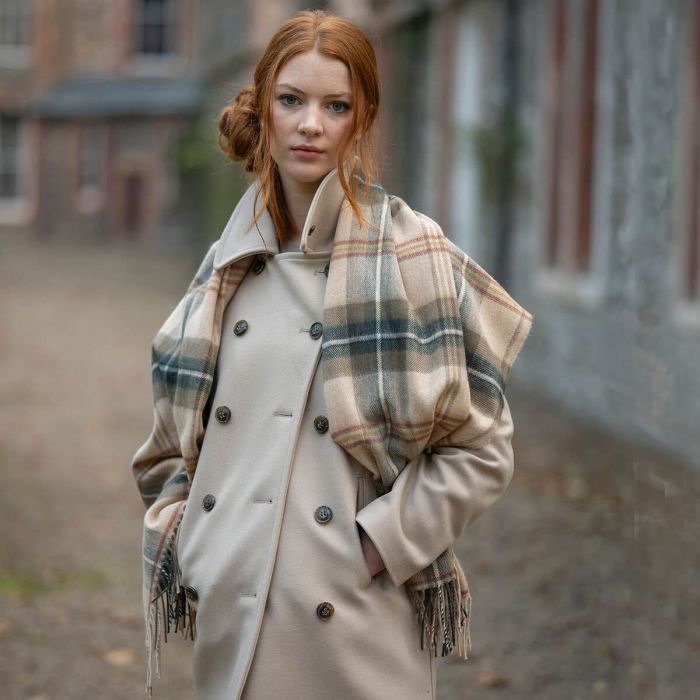 Lochcarron Of Scotland Bobbie Saskatchewan Weathered Canadian Tartan Lambswool Stole