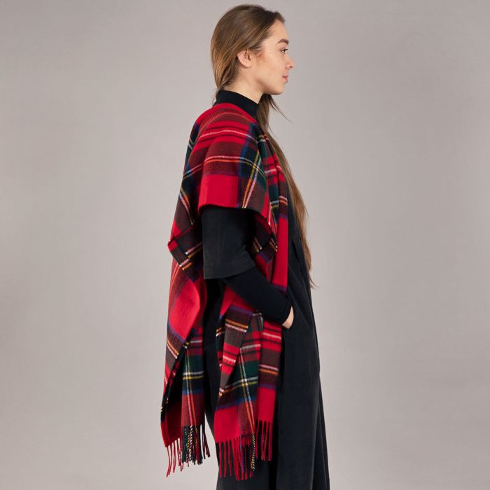 Lochcarron Of Scotland Bobbie Stewart Royal Modern Tartan Lambswool Stole