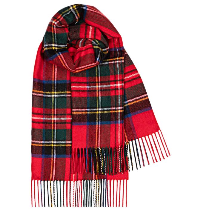 lochcarron of scotland Bobbie Stewart Royal Modern Tartan Lambswool Stole