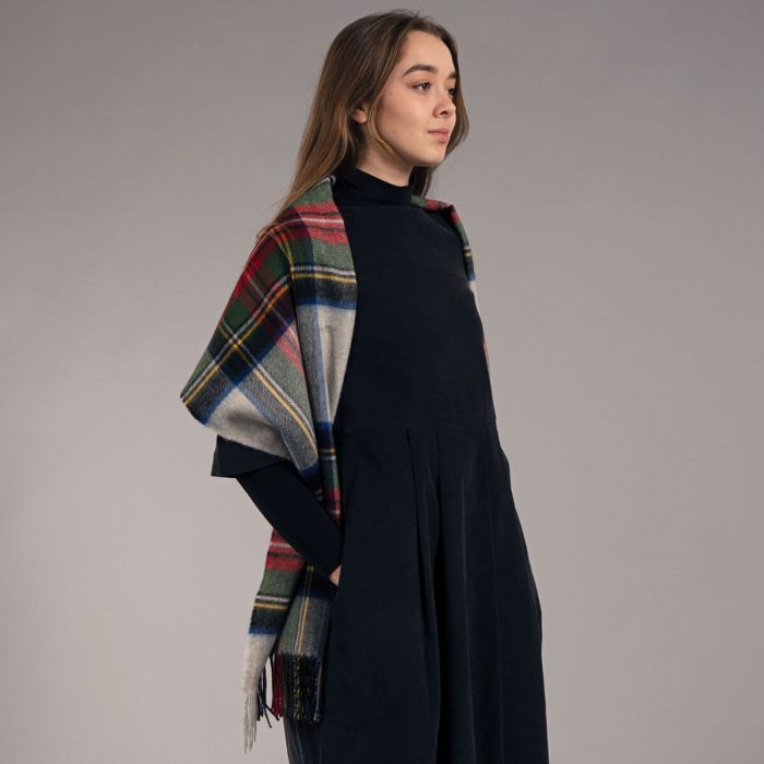 Lochcarron Of Scotland Bobbie Stewart Silver Dress Tartan Lambswool Stole