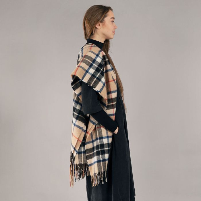 Lochcarron Of Scotland Bobbie Thomson Camel Modern Tartan Lambswool Stole