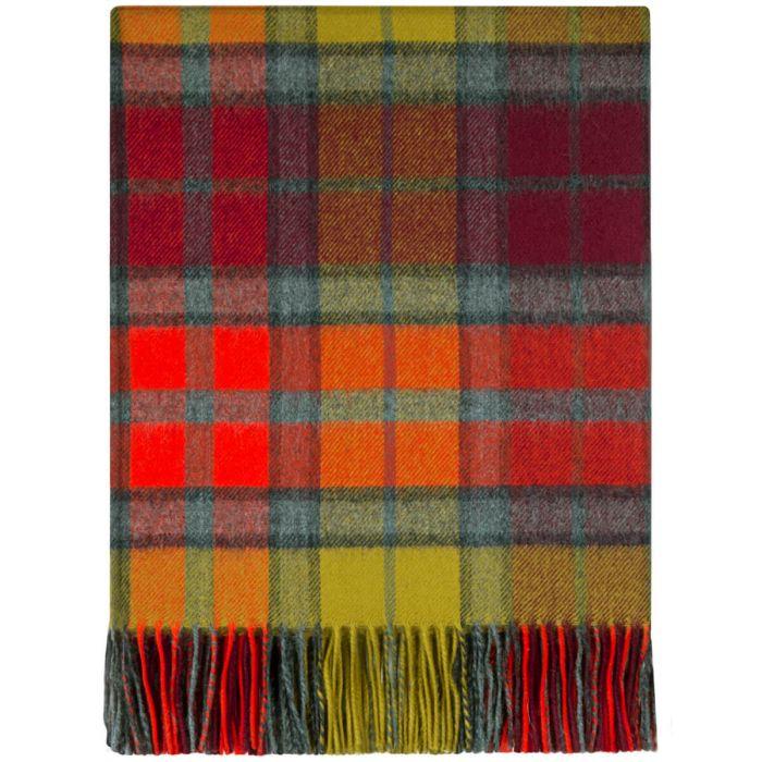 Lochcarron Of Scotland Border Buchanan Berry Tartan Lambswool Blanket