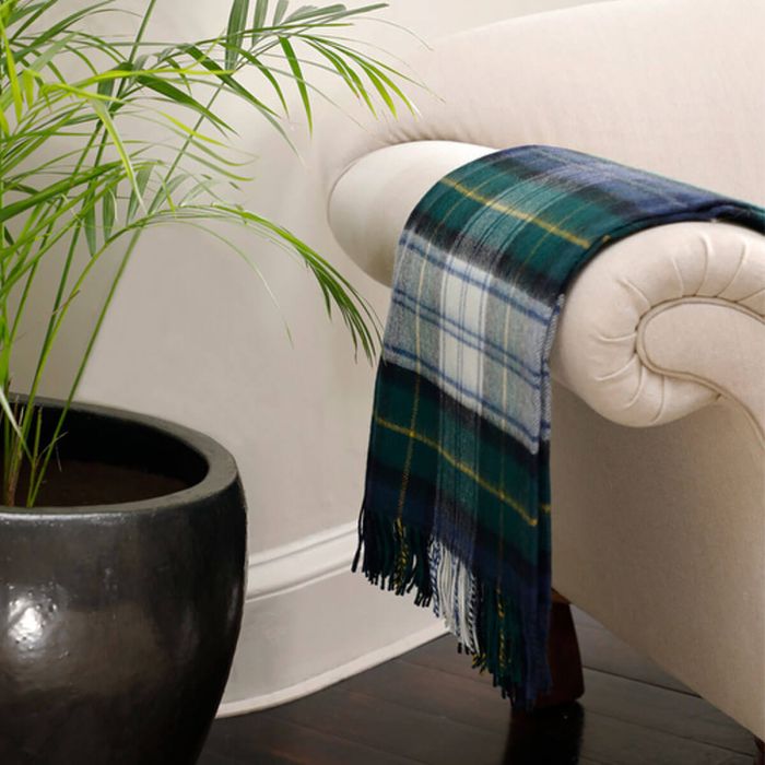 Lochcarron Of Scotland Border Gordon Dress Modern Tartan Lambswool Blanket