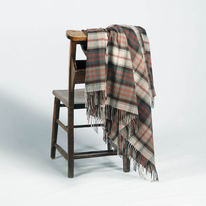 Lochcarron Of Scotland Border MacDonald Dress Weathered Tartan Lambswool Blanket