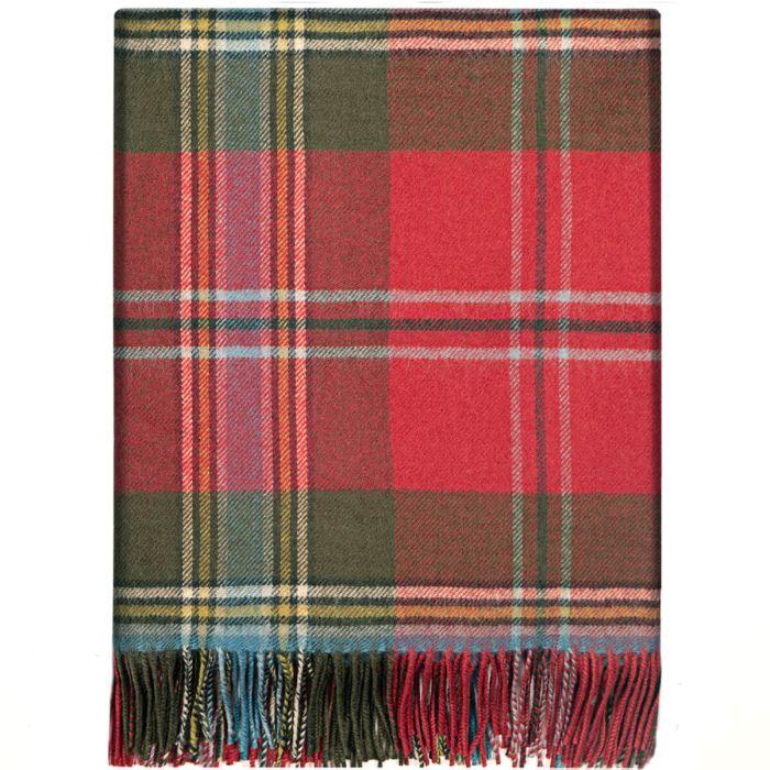 lochcarron of scotland Border MacLean of Duart Weathered Tartan Lambswool Blanket