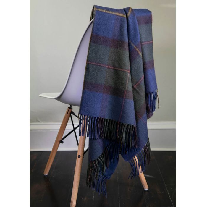 Lochcarron Of Scotland Border MacLeod Of Harris Antique Tartan Lambswool Blanket