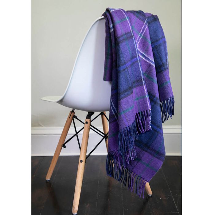 Lochcarron Of Scotland Border Scotland Forever Modern Tartan Lambswool Blanket