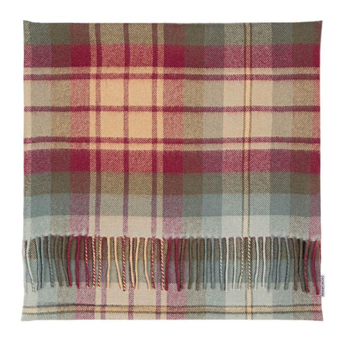 lochcarron of scotland Borders Auld Scotland Tartan Lambswool Large Fringed Cushion Cover