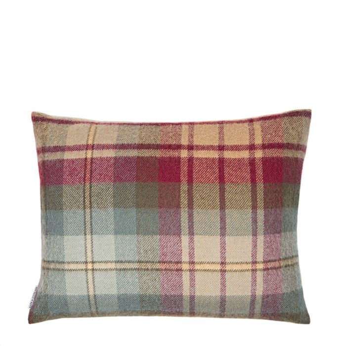 Lochcarron Of Scotland Borders Auld Scotland Tartan Lambswool Small Fringed Cushion Cover