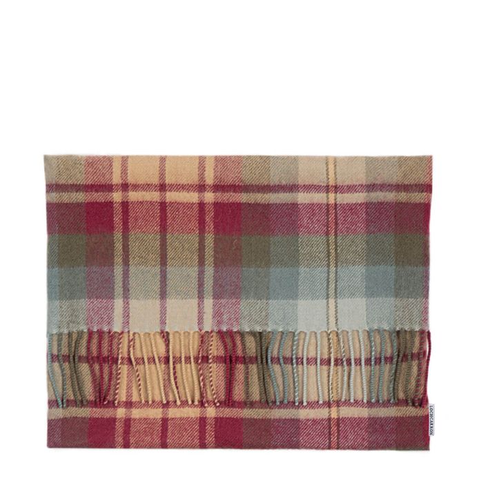 lochcarron of scotland Borders Auld Scotland Tartan Lambswool Small Fringed Cushion Cover