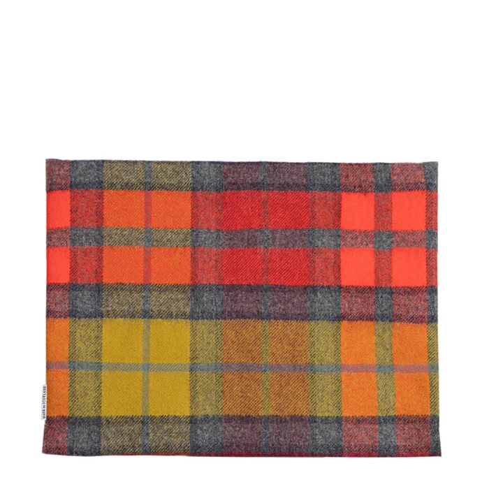 Lochcarron Of Scotland Borders Buchanan Berry Tartan Lambswool Small Fringed Cushion Cover