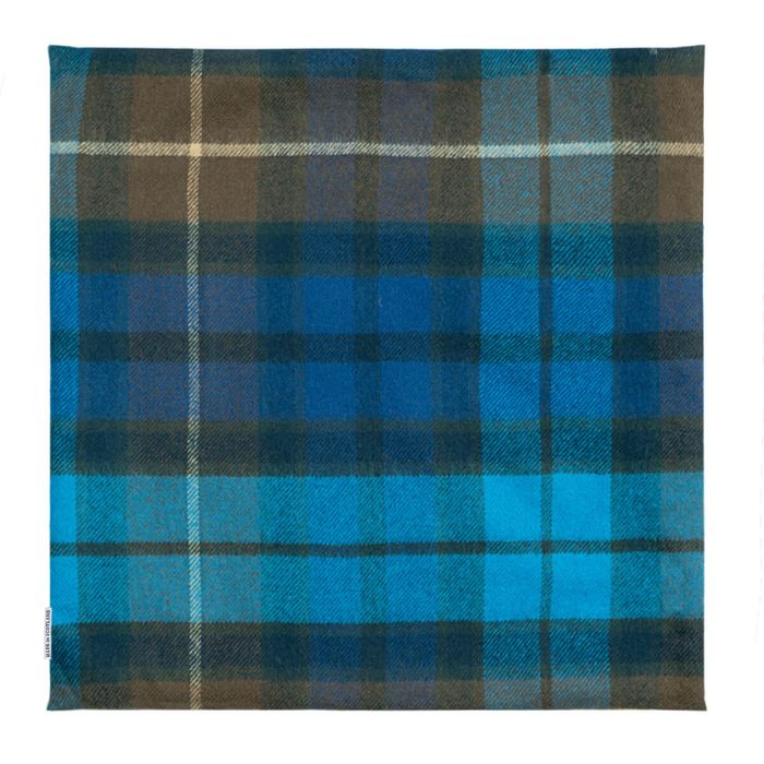 Lochcarron Of Scotland Borders Buchanan Blue Tartan Lambswool Large Fringed Cushion Cover