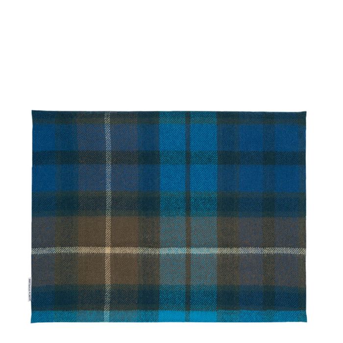Lochcarron Of Scotland Borders Buchanan Blue Tartan Lambswool Small Fringed Cushion Cover