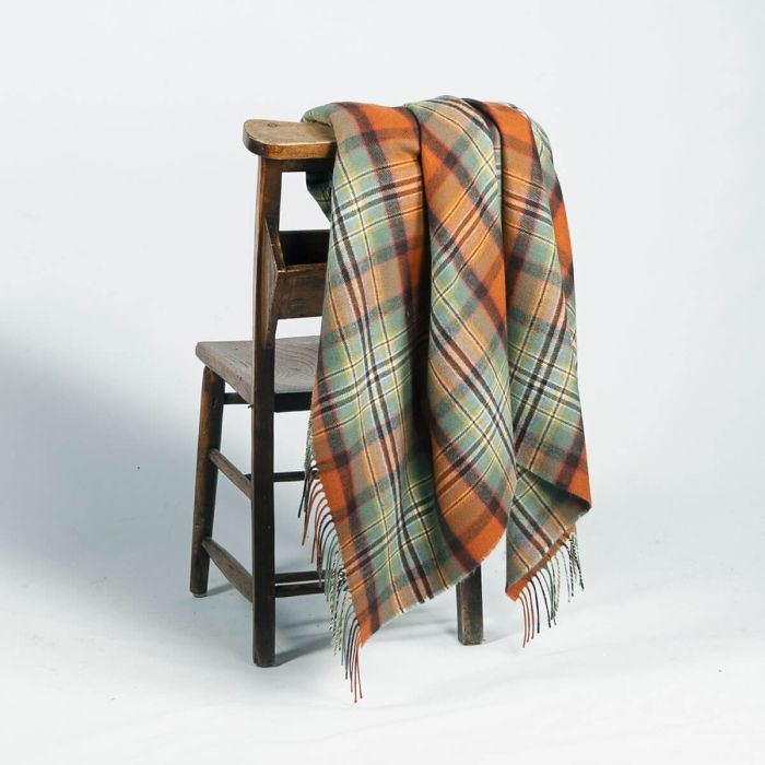 Lochcarron Of Scotland Borders Dundee Old Weathered Tartan Lambswool Blanket