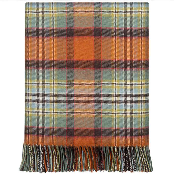 lochcarron of scotland Borders Dundee Old Weathered Tartan Lambswool Blanket