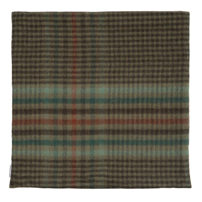 Lochcarron Of Scotland Borders Forth Weathered Glen Check Lambswool Large Fringed Cushion Cover