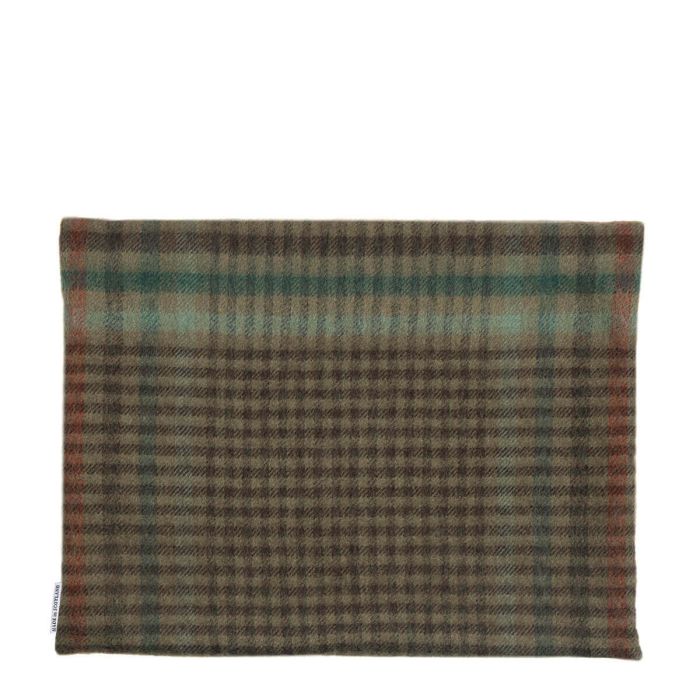 Lochcarron Of Scotland Borders Forth Weathered Glen Check Lambswool Small Fringed Cushion Cover