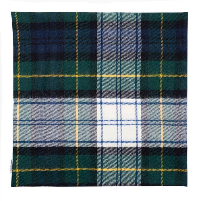 Lochcarron Of Scotland Borders Gordon Dress Modern Tartan Lambswool Large Fringed Cushion Cover