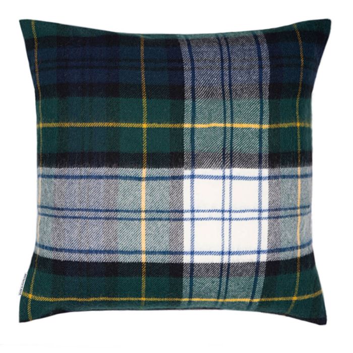 Lochcarron Of Scotland Borders Gordon Dress Modern Tartan Lambswool Large Fringed Cushion Cover