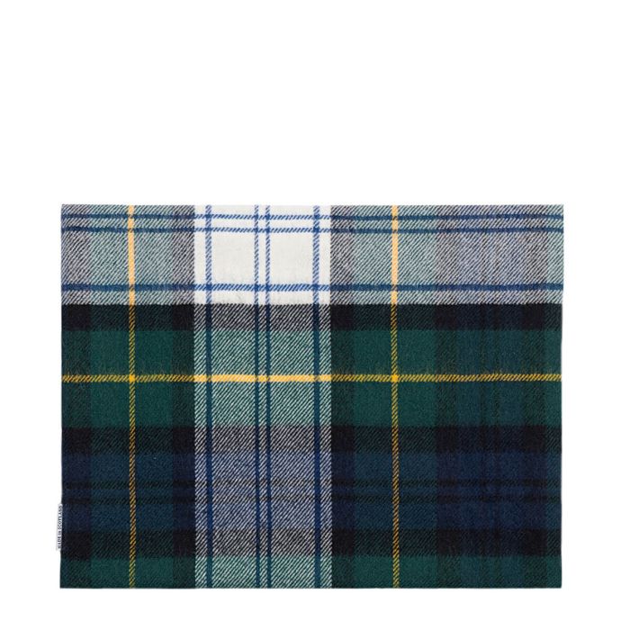 Lochcarron Of Scotland Borders Gordon Dress Modern Tartan Lambswool Small Fringed Cushion Cover