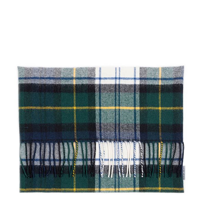 lochcarron of scotland Borders Gordon Dress Modern Tartan Lambswool Small Fringed Cushion Cover