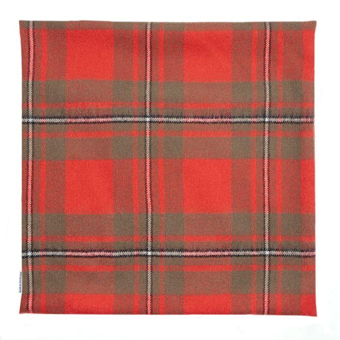 Lochcarron Of Scotland Borders MacGregor Weathered Tartan Lambswool Large Fringed Cushion Cover