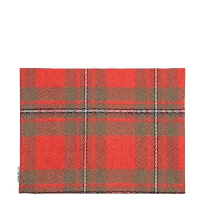 Lochcarron Of Scotland Borders MacGregor Weathered Tartan Lambswool Small Fringed Cushion Cover