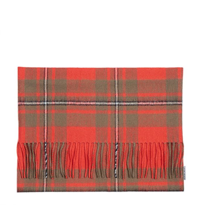 lochcarron of scotland Borders MacGregor Weathered Tartan Lambswool Small Fringed Cushion Cover