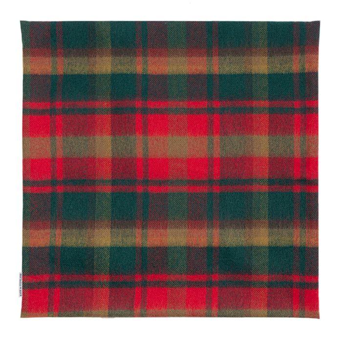 Lochcarron Of Scotland Borders Maple Leaf Canadian Tartan Lambswool Large Fringed Cushion Cover