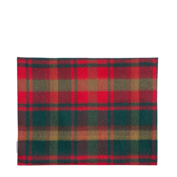 Lochcarron Of Scotland Borders Maple Leaf Canadian Tartan Lambswool Small Fringed Cushion Cover