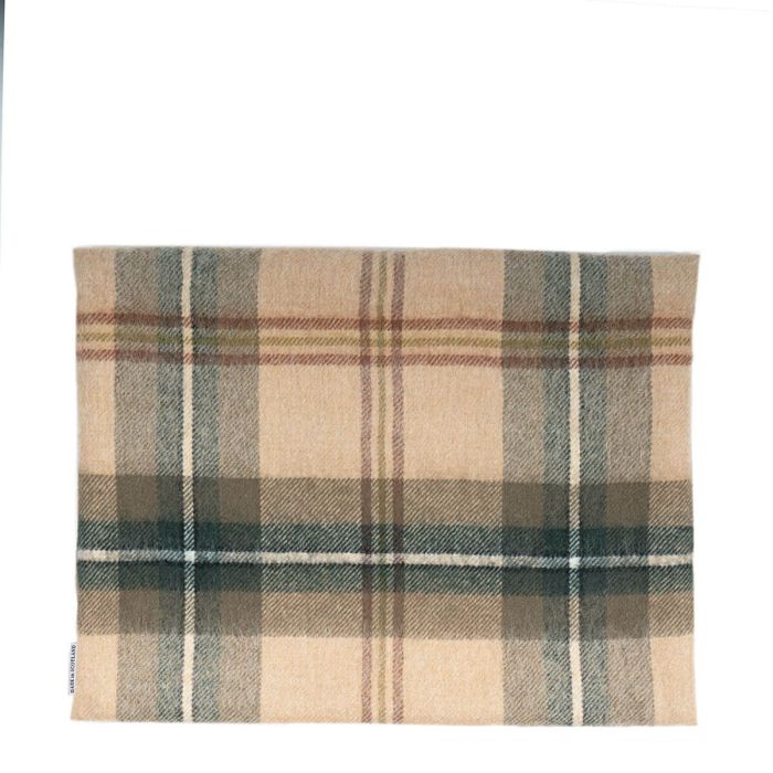 Lochcarron Of Scotland Borders Saskatchewan Weathered Canadian Tartan Lambswool Small Fringed Cushion Cover
