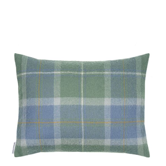 Lochcarron Of Scotland Borders Scottish Borderland Weathered Tartan Lambswool Small Fringed Cushion Cover