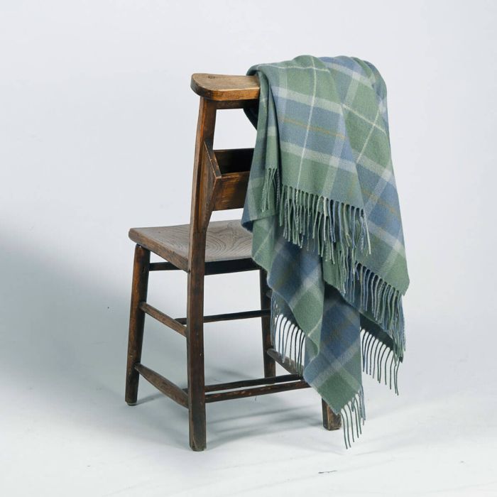 Lochcarron Of Scotland Borders Scottish Borderland Weathered Tartan Lambswool Blanket