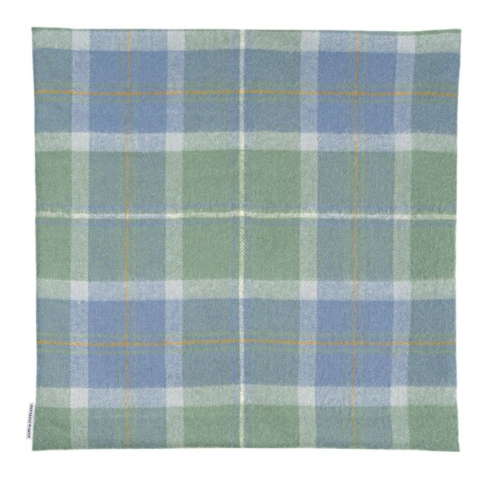 Lochcarron Of Scotland Borders Scottish Borderland Weathered Tartan Lambswool Large Fringed Cushion Cover