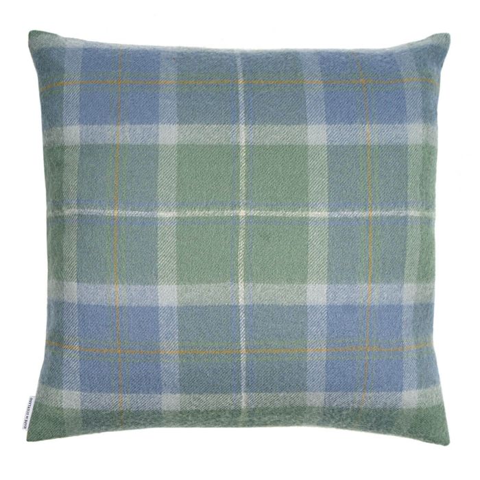 Lochcarron Of Scotland Borders Scottish Borderland Weathered Tartan Lambswool Large Fringed Cushion Cover