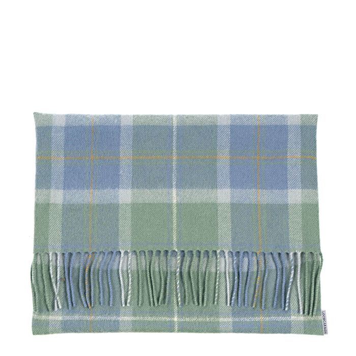 lochcarron of scotland Borders Scottish Borderland Weathered Tartan Lambswool Small Fringed Cushion Cover