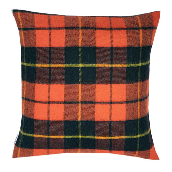 Lochcarron Of Scotland Borders Wallace Ancient Tartan Lambswool Large Fringed Cushion Cover