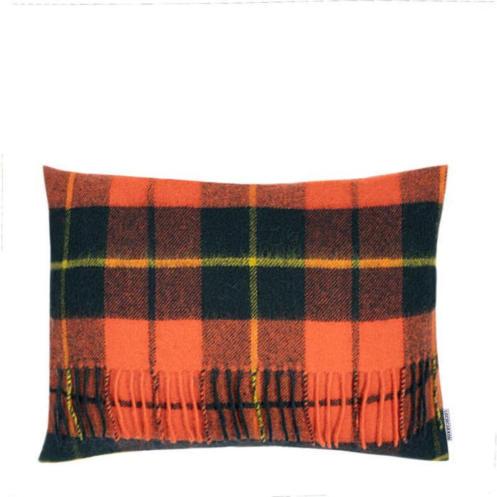 Lochcarron Of Scotland Borders Wallace Ancient Tartan Lambswool Small Fringed Cushion Cover