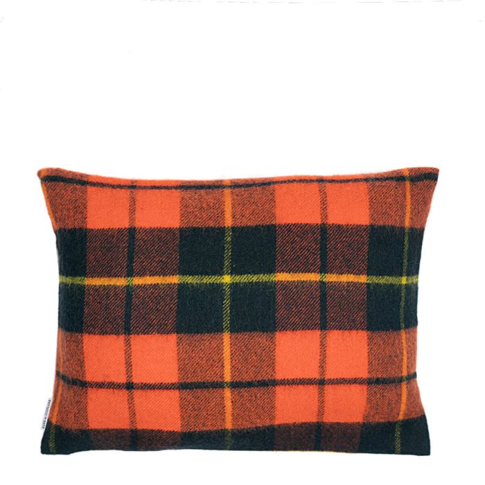 Lochcarron Of Scotland Borders Wallace Ancient Tartan Lambswool Small Fringed Cushion Cover