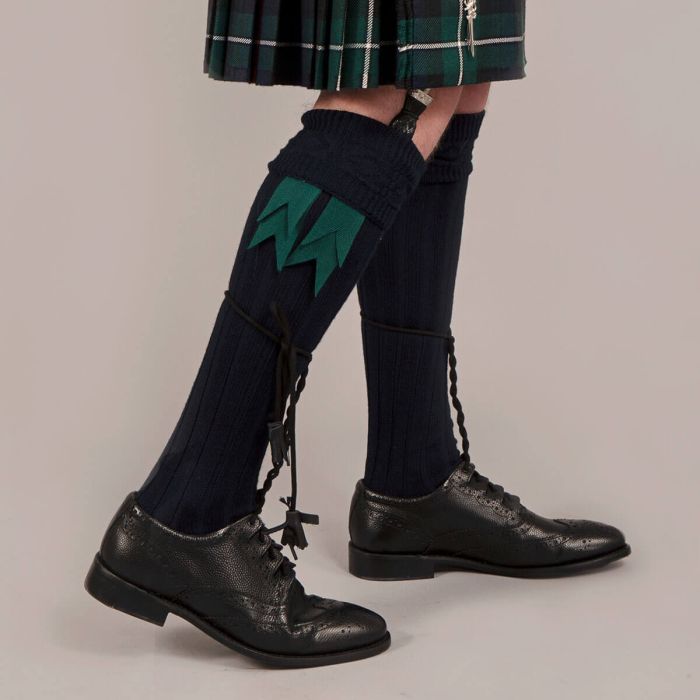 Lochcarron Of Scotland Bottle Green Plain Coloured Garter Flashes