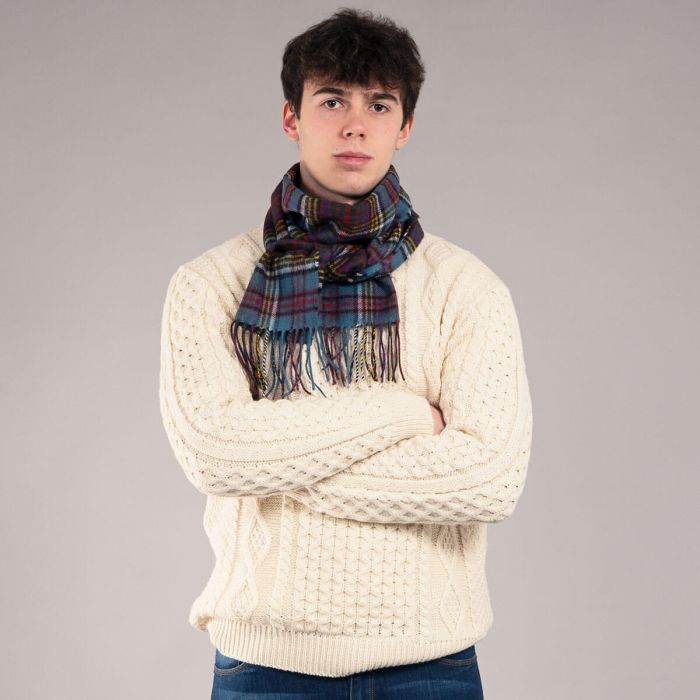 Lochcarron Of Scotland Bowhill Anderson Modern Tartan Lambswool Scarf